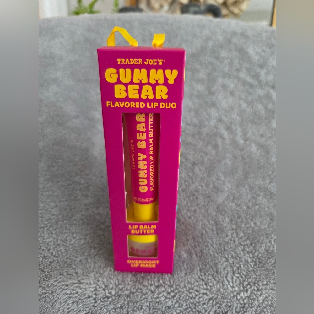 Trader Joe's Gummy Bear Flavored Lip Duo New Lip Balm Butter Overnight Lip Mask